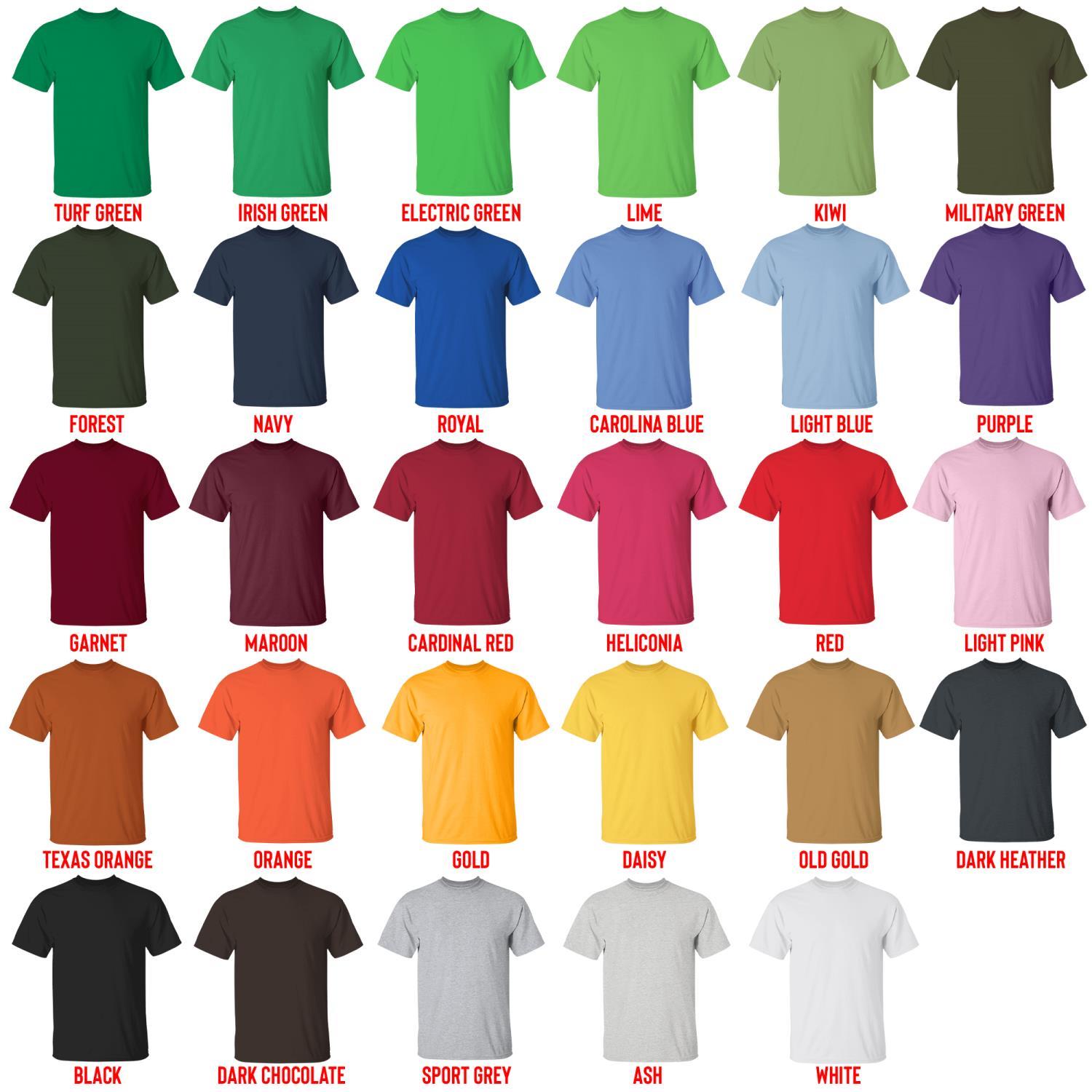 t shirt color chart - Chip and Dale Merch