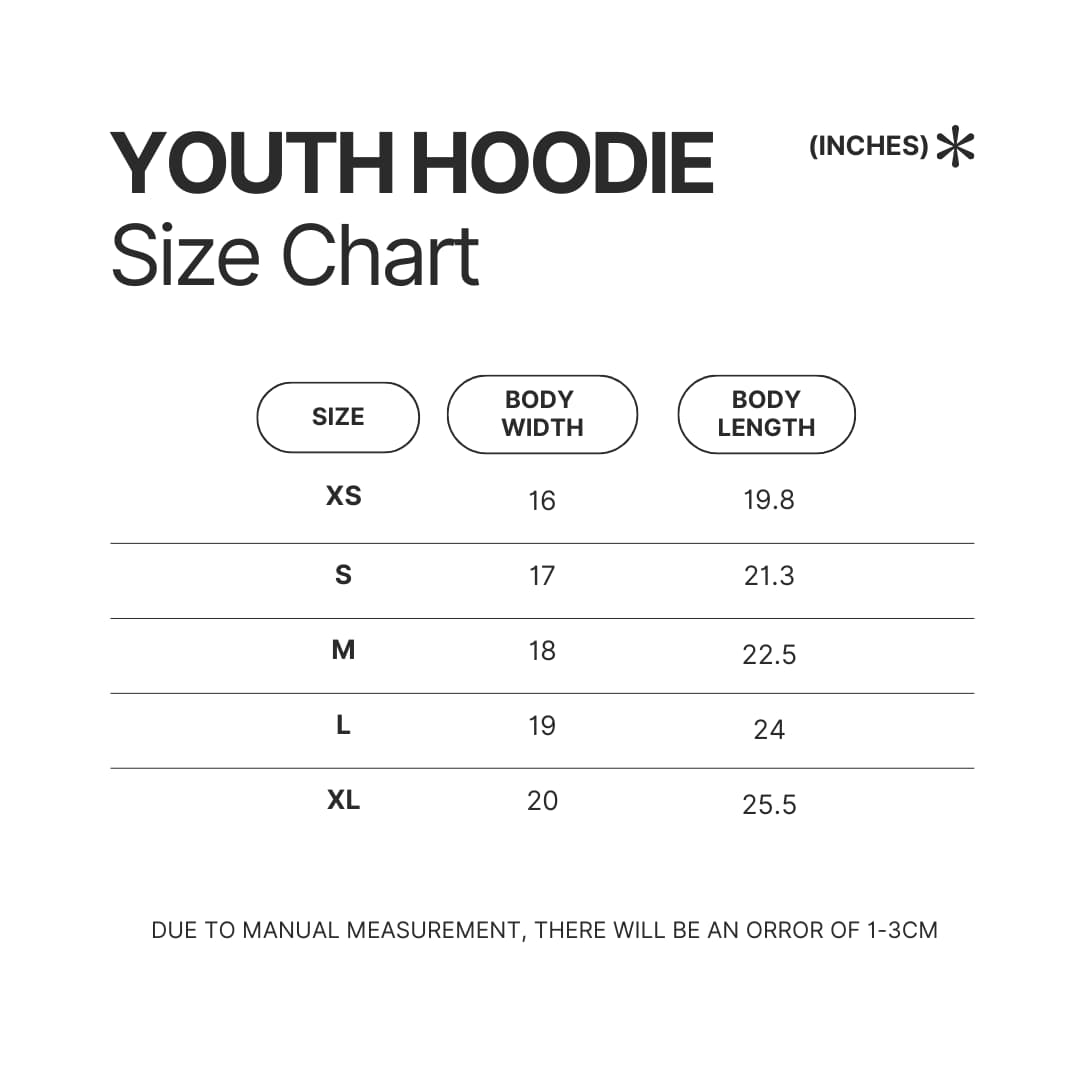 Youth Hoodie Size Chart - Chip and Dale Merch